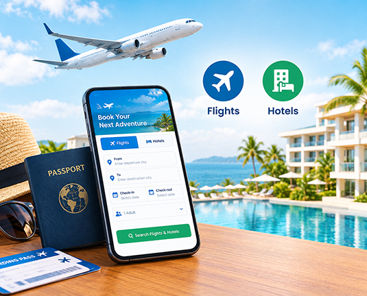 Flight and hotel booking